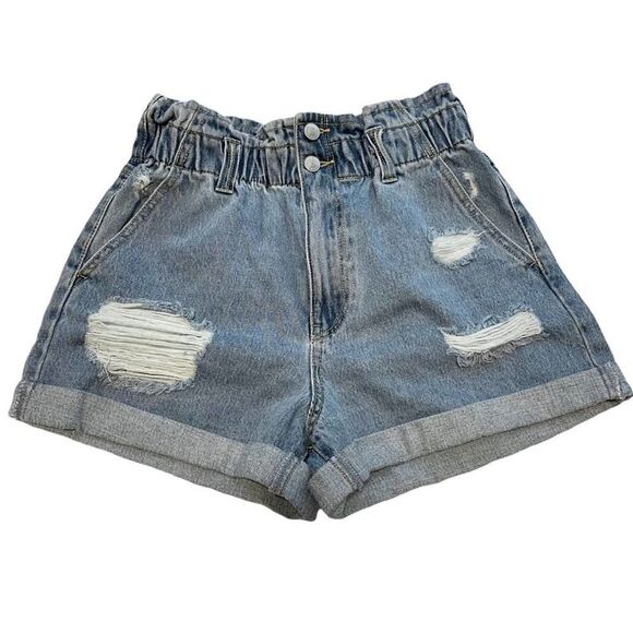 Forever 21 Paper Bag Denim Shorts - Picture 1 of 9